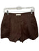 Aexae Size S Dark Brown Linen High Waist Pleated Front Pockets Shorts Dark Brown / S