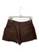 Aexae Size M Dark Brown Linen High Waist Pleated Front Pockets Shorts Dark Brown / M