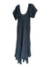 Free People Size S Black Cotton Short Balloon Sleeve Textured Front Tie Dress Black / S