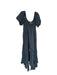 Free People Size S Black Cotton Short Balloon Sleeve Textured Front Tie Dress Black / S