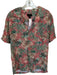 Magaschoni Size M Orange & Green Print Viscose Palm Leaves Button Down Shirt Orange & Green Print / M