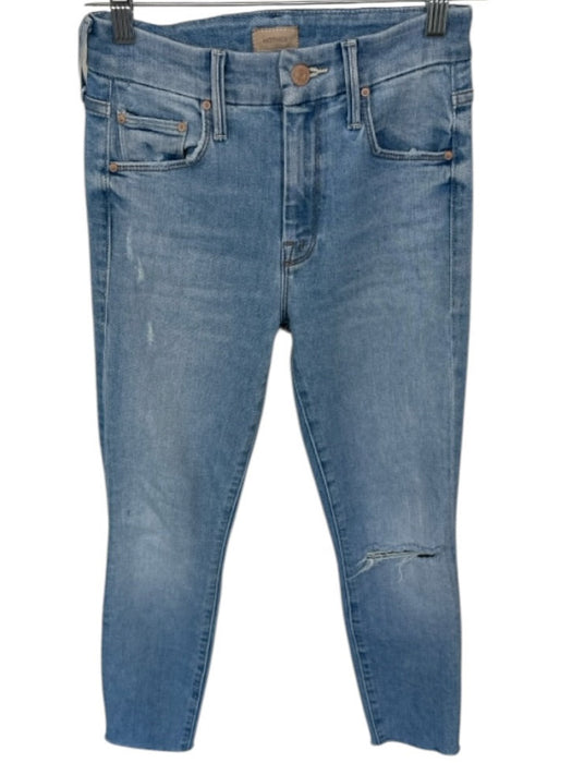 Mother Size 24 Med Light Wash Cotton Blend Mid Rise Straight Leg Jeans Med Light Wash / 24