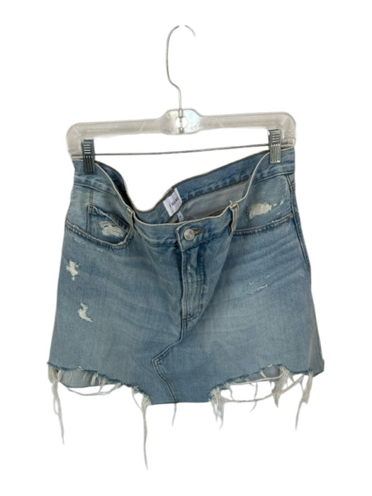Frame Size 32 Light Wash Cotton Cut off Denim Skirt Light Wash / 32
