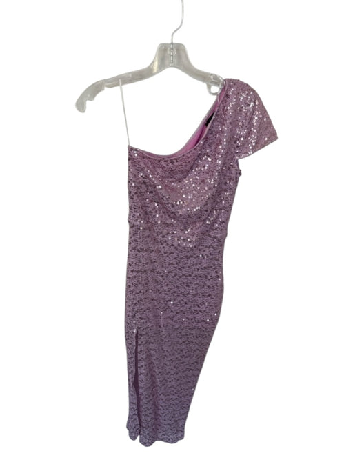 Ceilonia Size Est S Purple Polyester Sequins One Shoulder Slit Midi Gown Purple / Est S