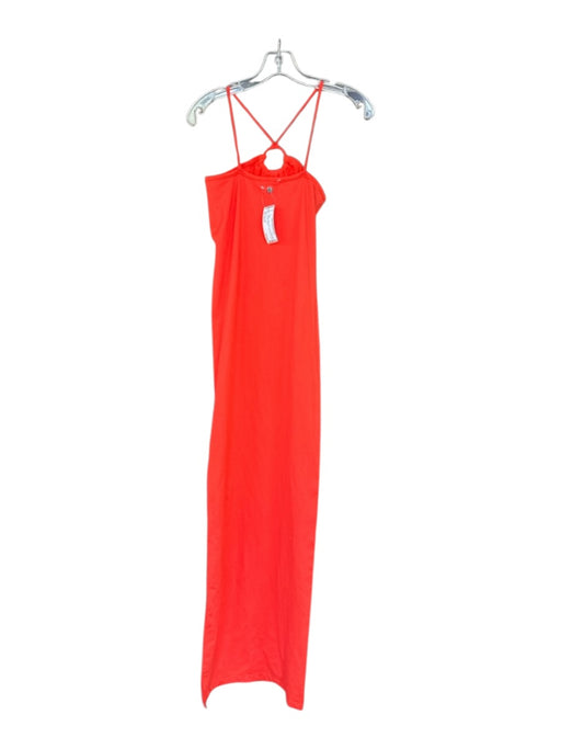 Simon Miller Size Est S Tomato Halter Neck Keyhole Front High Slit Maxi Dress Tomato / Est S