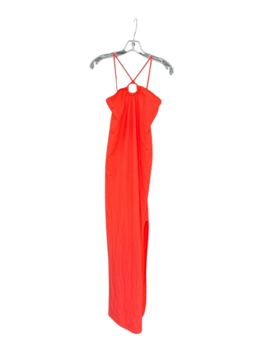 Simon Miller Size Est S Tomato Halter Neck Keyhole Front High Slit Maxi Dress Tomato / Est S