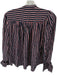 Frame Size XS Navy & Red Silk Long Sleeve Striped Button Down Top Navy & Red / XS