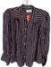 Frame Size XS Navy & Red Silk Long Sleeve Striped Button Down Top Navy & Red / XS