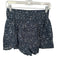 Maia Bergman Size M Black & Blue Cotton Elastic Waist Flowers eyelet Shorts Black & Blue / M