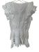 Maia Bergman Size M White Cotton Flutter Sleeves Swiss Dot Lace Dress White / M