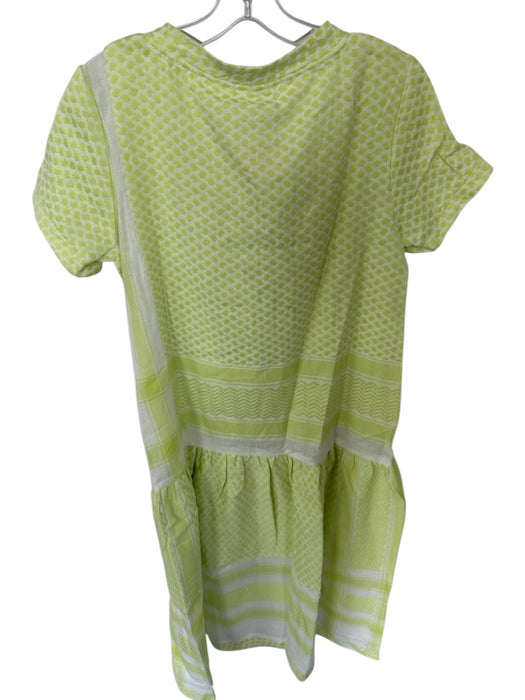 Cecilie Copenhagen Size S Lime & White Cotton Short Sleeve Chevron Maxi Dress Lime & White / S