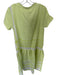 Cecilie Copenhagen Size S Lime & White Cotton Short Sleeve Chevron Maxi Dress Lime & White / S