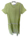 Cecilie Copenhagen Size S Lime & White Cotton Short Sleeve Chevron Maxi Dress Lime & White / S