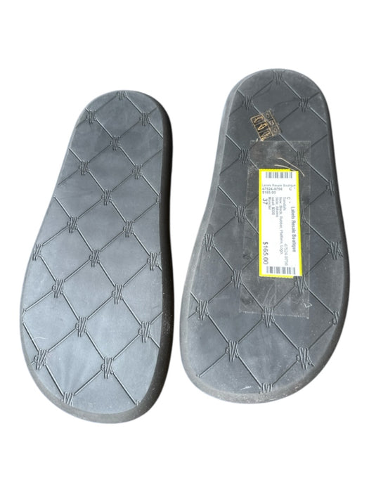 Moncler Shoe Size 37 Black Rubber Platform Logo Slide Sandals Black / 37