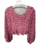 Staud Size 0 Pink & Red Rayon Blend Long Balloon Sleeve Mushroom Button Down Top Pink & Red / 0