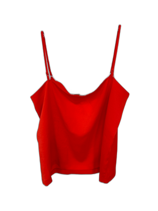 Maje Size 3/L Orange & White Polyester Spaghetti Strap Lace Trim Top Orange & White / 3/L