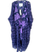 3.1 Phillip Lim Size 4 Purple & Navy Silk Sleeveless Flowers Front Zip Dress Purple & Navy / 4