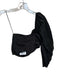 AIIFOS Size S Black Silk One Shoulder Pleated Cropped Top Black / S