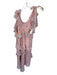 Tularosa Size XS Pink & blue Polyester Tie Straps Floral Metallic Tiered Dress Pink & blue / XS