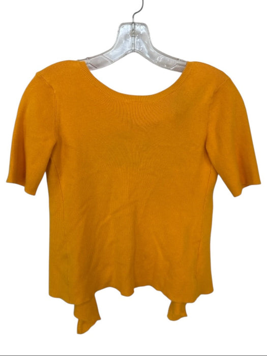 Simon Miller Size XL Orange Cotton Blend Short Sleeve Back Tie Top Orange / XL