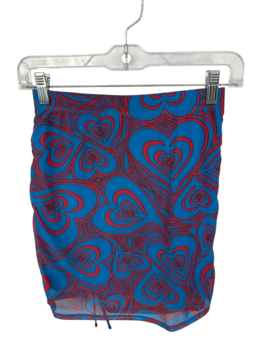 Lisa Says Gah Size S Blue & Red Recycled Polyester Blend Elastic Hearts Skirt Blue & Red / S