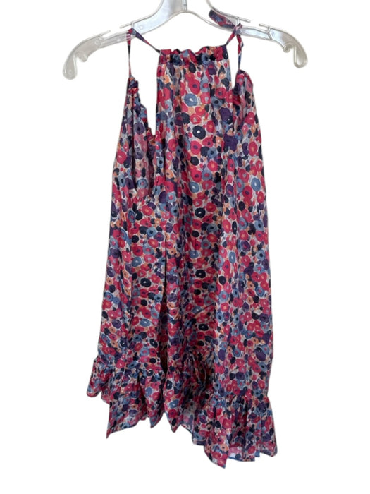 Maia Bergman Size L purple & pink Silk Flowers Drop Waist Dress purple & pink / L