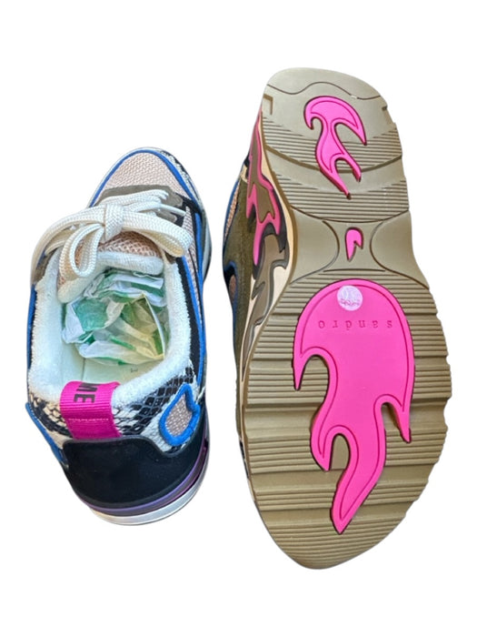 Sandro Shoe Size 5 Blue & Purple Leather Snake Skin Detail Athletic Sneakers Blue & Purple / 5