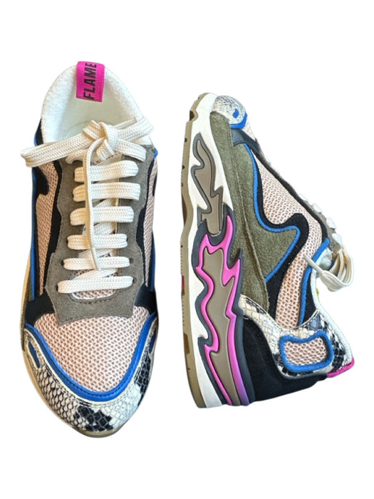 Sandro Shoe Size 5 Blue & Purple Leather Snake Skin Detail Athletic Sneakers Blue & Purple / 5