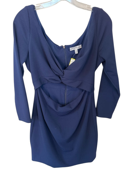 Dress the Population Size XL Navy Polyester Blend Long Sleeve Back Zip Dress Navy / XL