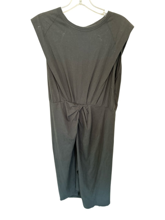 Derek Lam 10 Crosby Size XL Black Cotton Cap Sleeve Front Twist Maxi Dress Black / XL