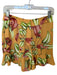 PatBo Size 4 Mustard & Green Polyester High Waist Botanical Ruffles Shorts Mustard & Green / 4