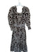 Adam Lippes Size 4 Brown & White Cotton Off Shoulder Animal Print Maxi Dress Brown & White / 4
