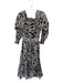 Adam Lippes Size 4 Brown & White Cotton Off Shoulder Animal Print Maxi Dress Brown & White / 4
