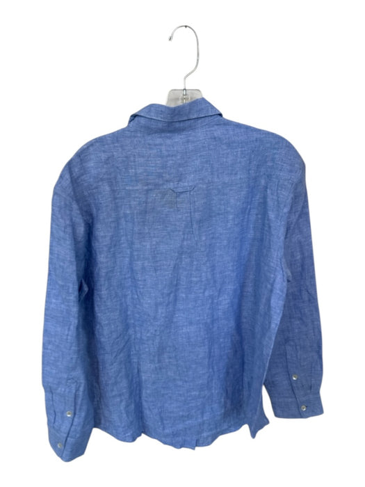 Roller Rabbit Size M Blue Linen Long Sleeve Button Down Top Blue / M