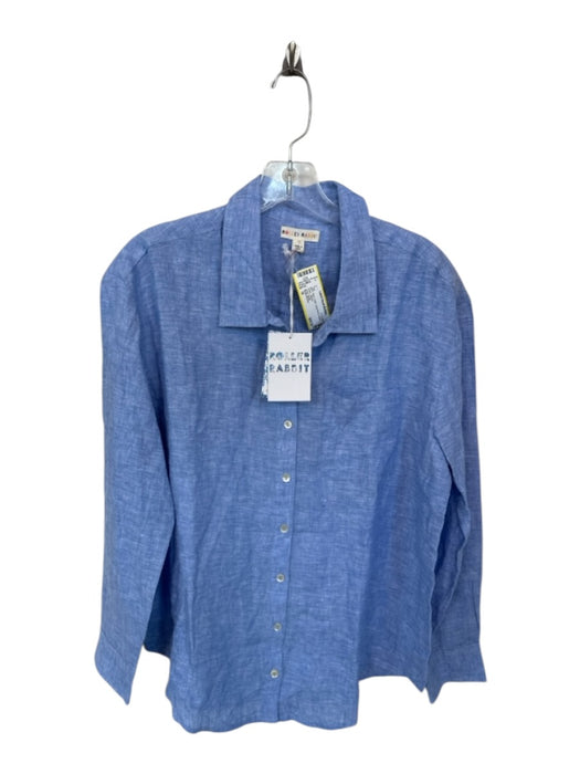 Roller Rabbit Size M Blue Linen Long Sleeve Button Down Top Blue / M