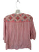 Johnny Was Size L Pink & blue Cotton 3/4 Sleeve Embroidered Tassel Top Pink & blue / L