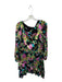 Saloni Size 6 Black & Multi Silk Blend Long Sleeve Botanical Back Zip Dress Black & Multi / 6