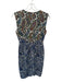 Diane Von Furstenberg Size 4 Navy & Cream Cotton Blend Sleeveless Paisley Dress Navy & Cream / 4