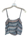 Mara Hoffman Size XS Blue & Peach Cotton Spaghetti Strap Striped Cropped Top Blue & Peach / XS