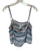 Mara Hoffman Size XS Blue & Peach Cotton Spaghetti Strap Striped Cropped Top Blue & Peach / XS