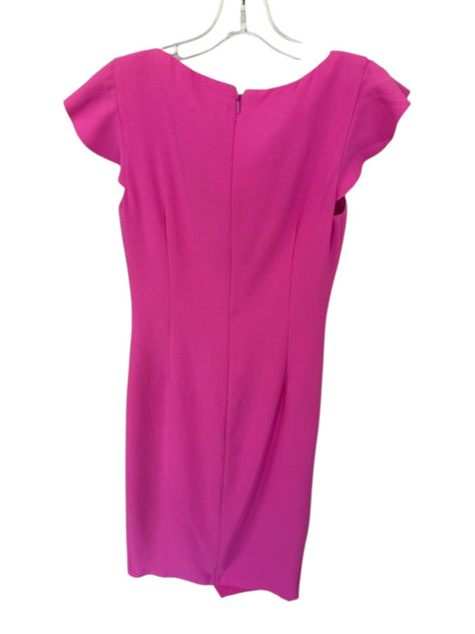 Pinko Size 40 Pink & Silver Flutter Sleeves Rhinestone Back Zip Midi Dress Pink & Silver / 40