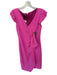 Pinko Size 40 Pink & Silver Flutter Sleeves Rhinestone Back Zip Midi Dress Pink & Silver / 40
