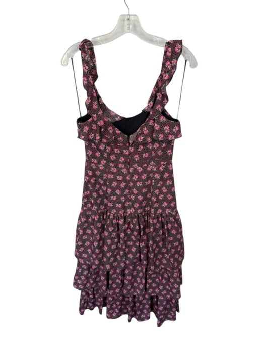 Likely Size 2 Pink & Green Polyester Flutter Sleeves Flowers Back Zip Maxi Dress Pink & Green / 2