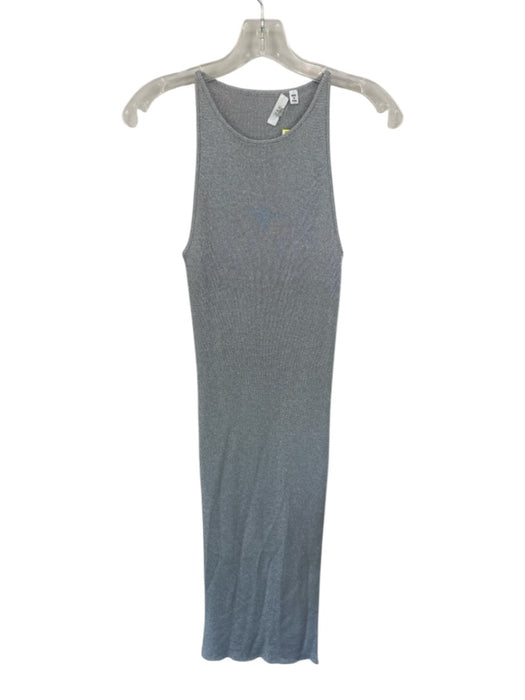 A.L.C. Size S Silver Viscose Sleeveless Metallic Midi Dress Silver / S