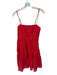 Lalibela Size S Red Cotton Spaghetti Strap Eyelet leaves Side Zip Dress Red / S