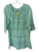 Calypso Size S Mint Cotton Long Sleeve Eyelet Coverup Dress Mint / S