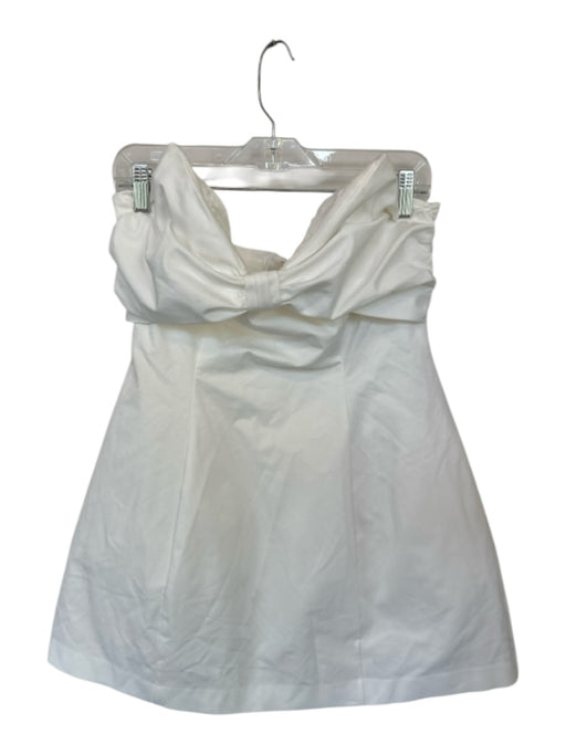 BHLDN Size 10 White Polyester Bow Strapless Boning Dress White / 10
