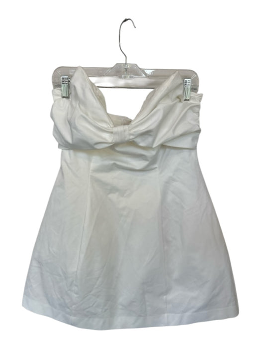 BHLDN Size 10 White Polyester Bow Strapless Boning Dress White / 10