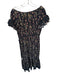 Likely Size Est S Black & Green Viscose Short Sleeve Botanical Side Tie Dress Black & Green / Est S