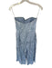 Aijek Size 1/S Slate Blue Linen & Silk Strapless Embroidered Flowers Jumper Slate Blue / 1/S